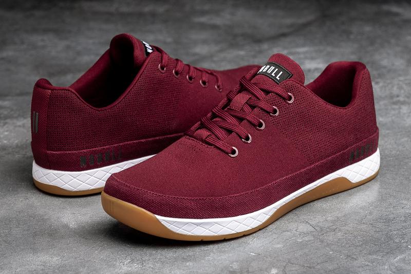 Burgundy Nobull Burgundy Canvas Men's Trainers | CA M1298Q